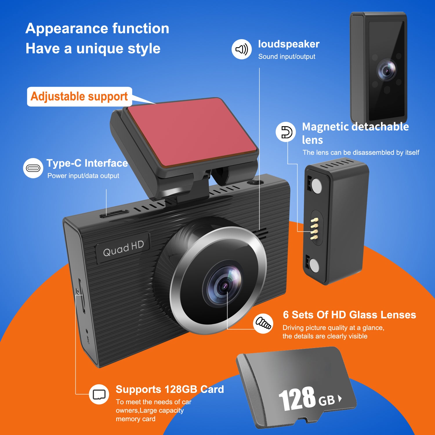 X12 Magnetic Mount Car Dash Camera 1080P+720P+720P 3-Shots Car Recorder X12 Magnetic Mount Car Dash Camera 1080P+720P+720P 3-Shots Car Recorder